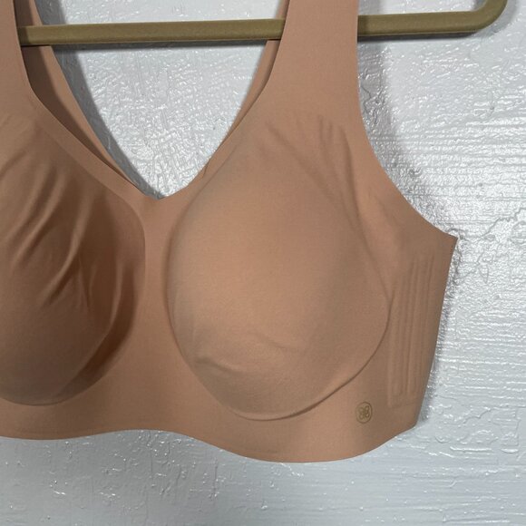 Honeylove Women Plus Size 1X 40C-D Beige V-Neck Soft Form Wireless Bra Padded - Picture 2 of 7